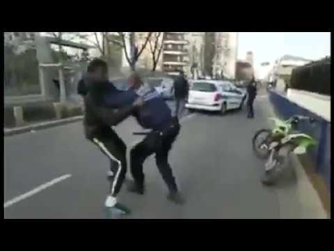 Vildt slagsmål! Indvandrere overfalder politifolk i Frankrig